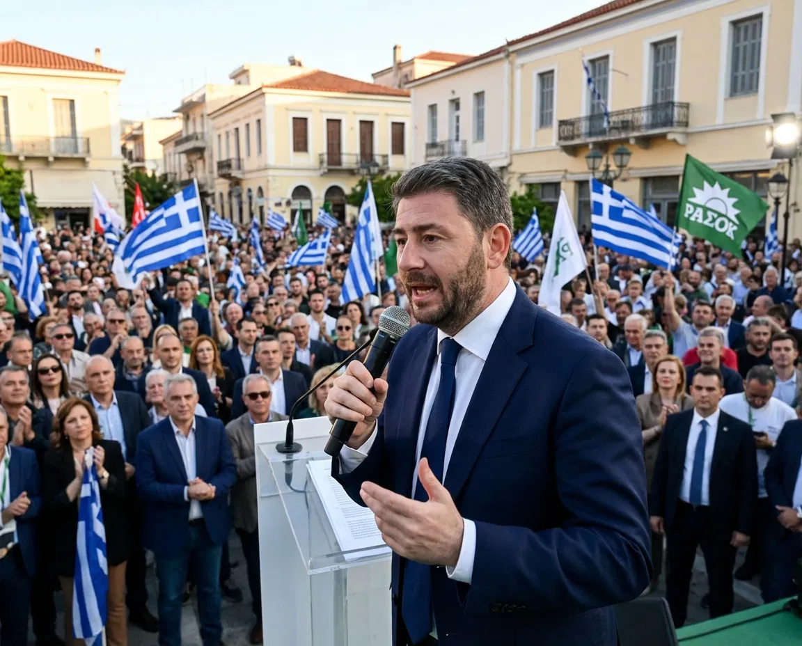 Nikos Androulakis addressing supporters in Kastoria