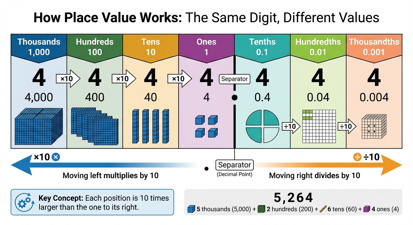 Place Value Chart: How Digit Position Changes Value in the Decimal System