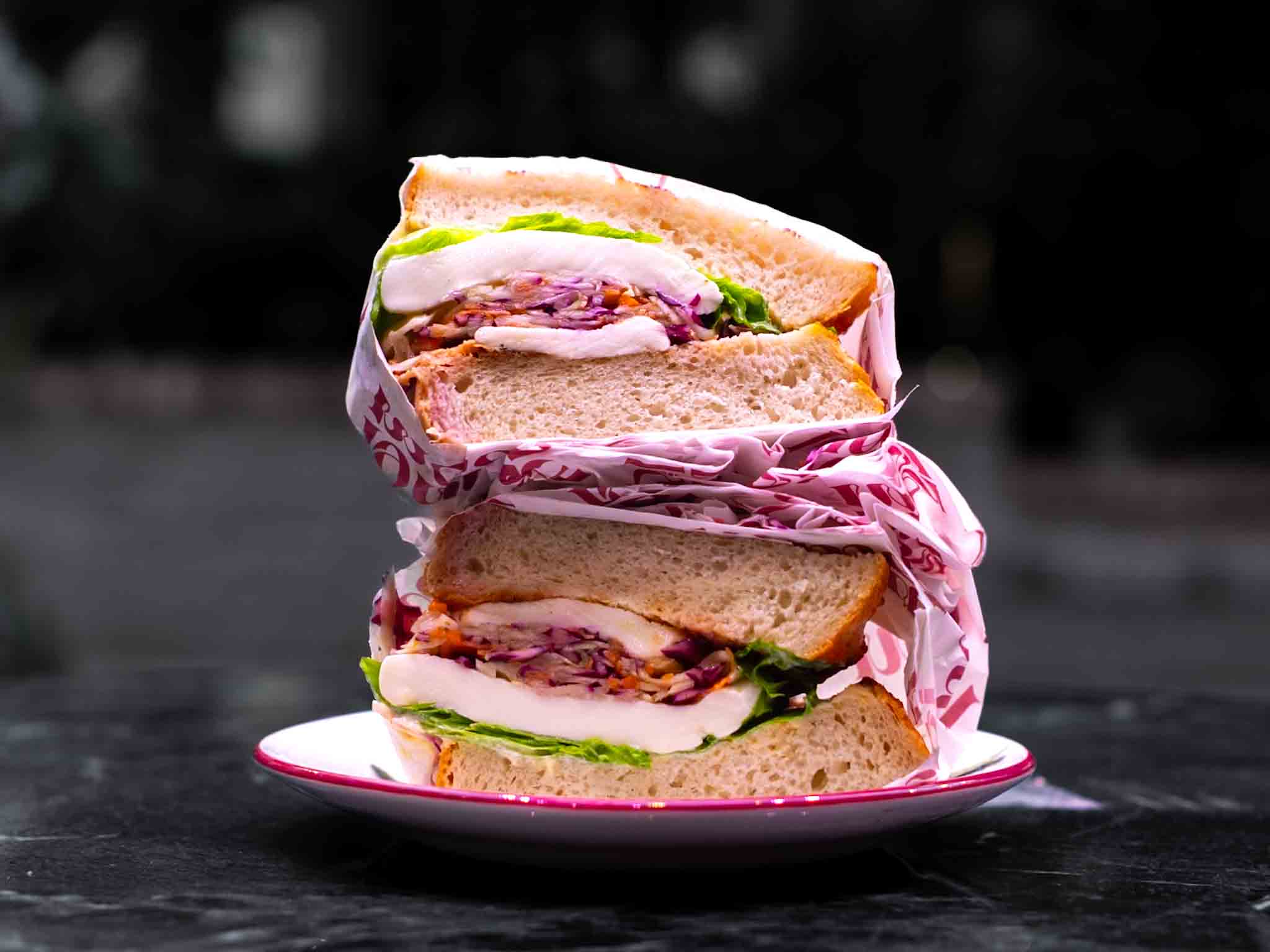 Mat sandwich på Mellom på Teknostallen i Trondheim