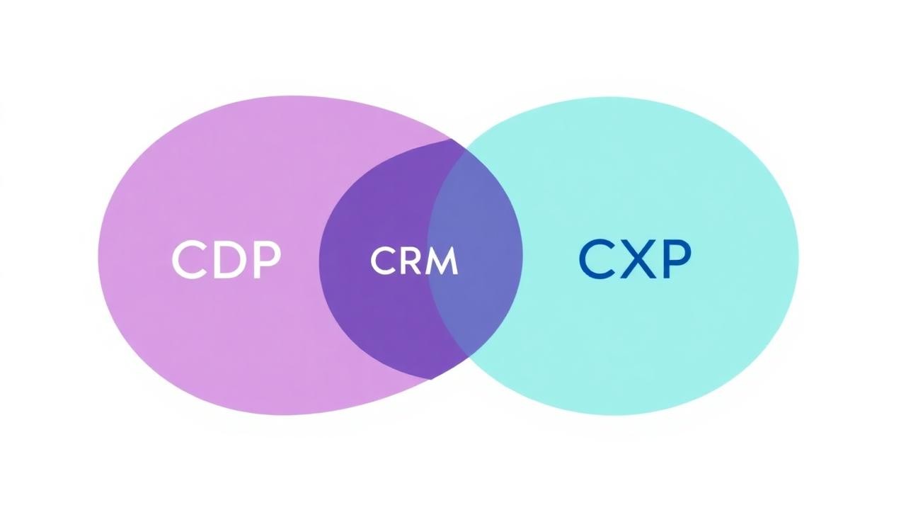 Venn diagram showing overlap between CDP, CRM and CXP