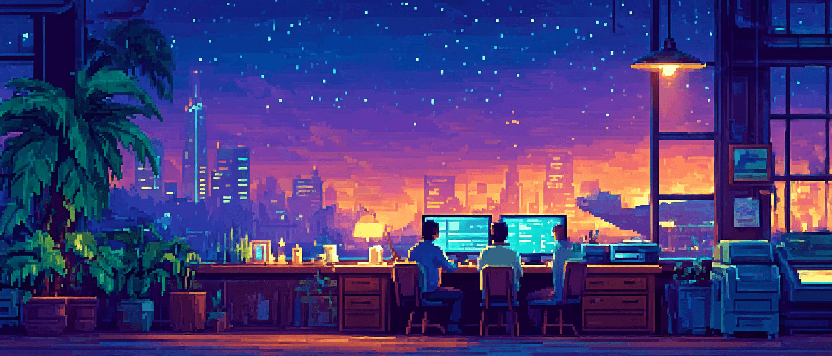 City Pixel background image