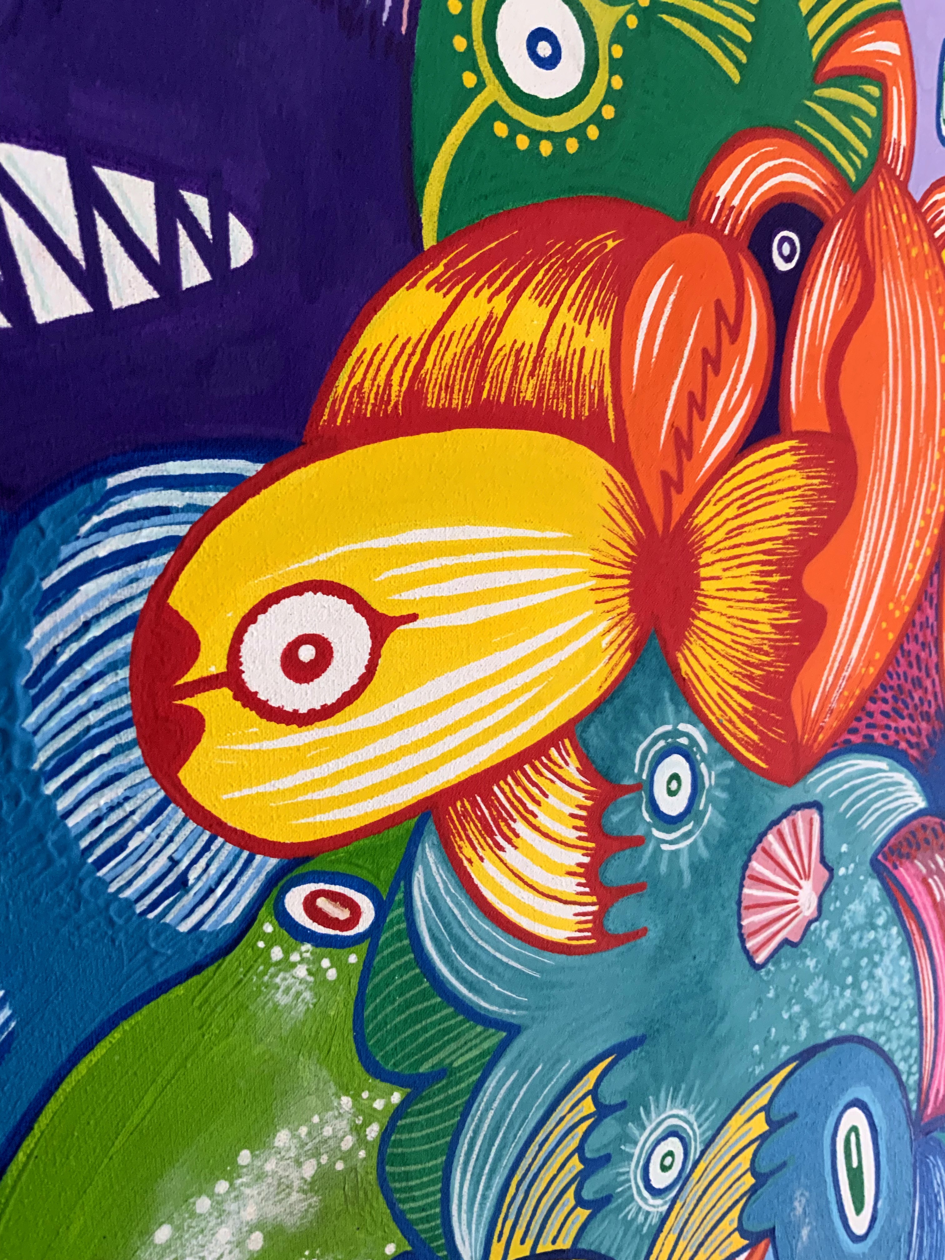 Doodle sea vortex. Fish detail