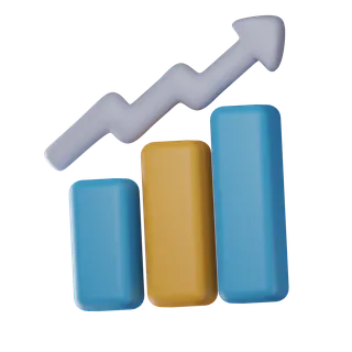 Free 3D growth chart icon