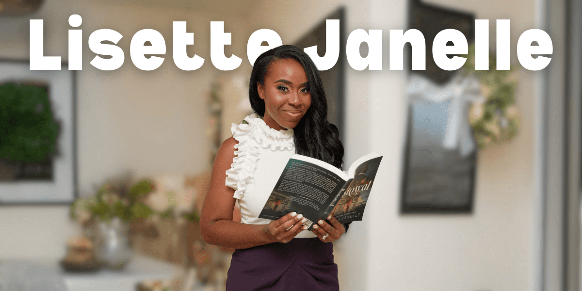 "Lisette Janelle holding her book, 'The Twenty-Two Series,' reflecting her focus on romance, healing, and emotional depth."
