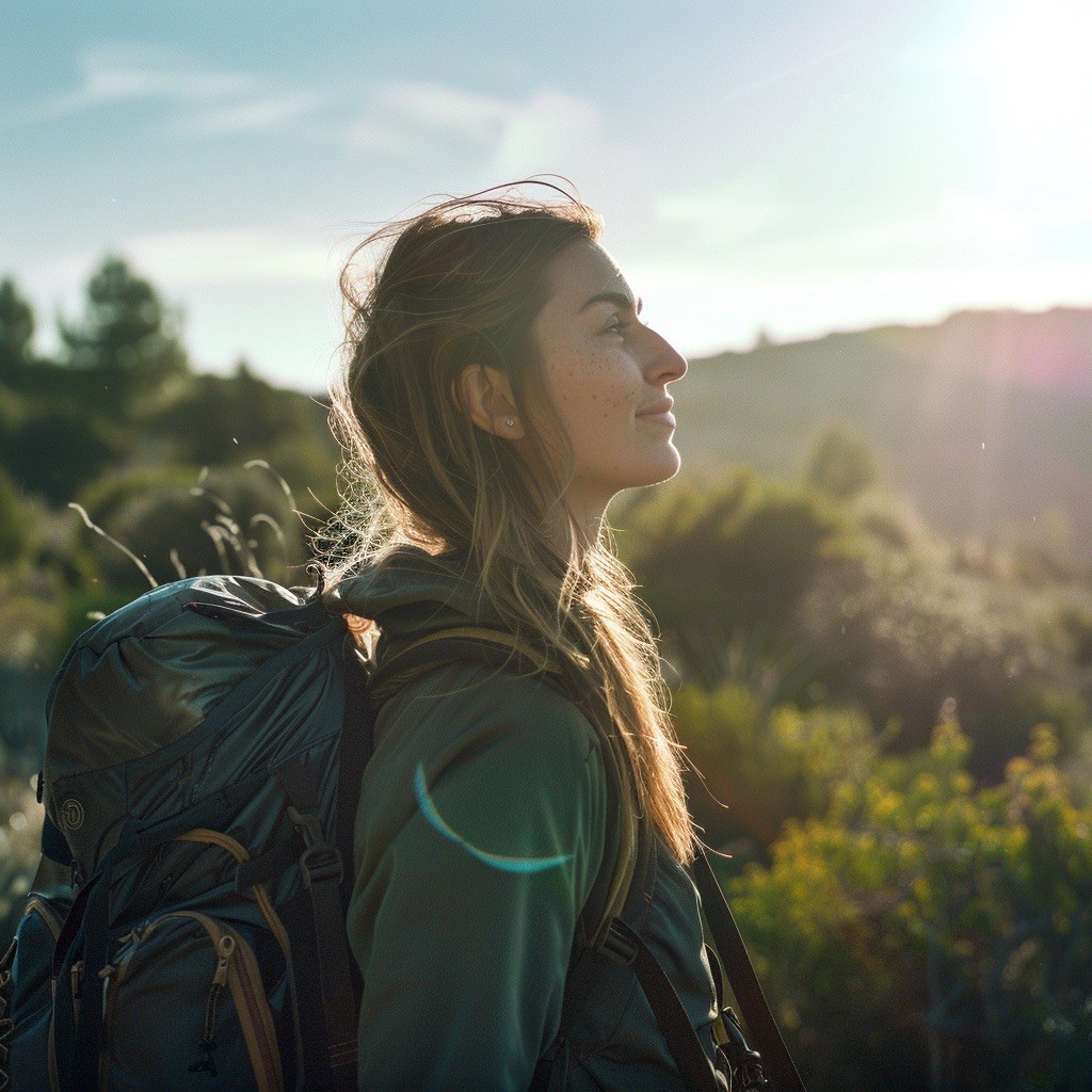 woman rucking in summer