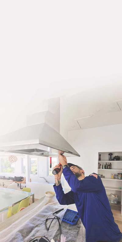 JIC woker repairing ventillation issues