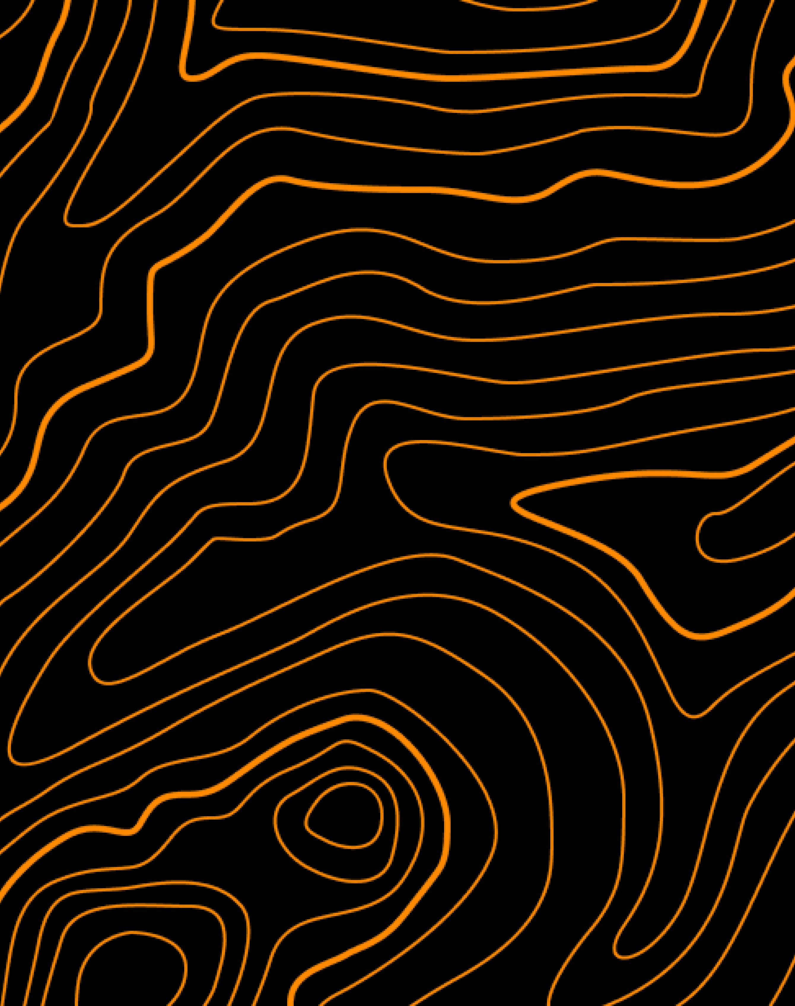 Abstract design featuring flowing, wavy lines in shades of brown and black, resembling a topographic map.