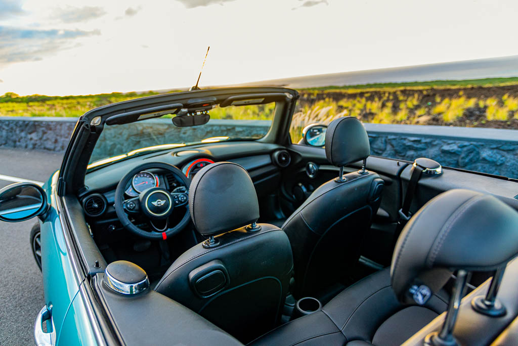 Teal Mini Cooper For Rent In Kona Big Island Hawaii
