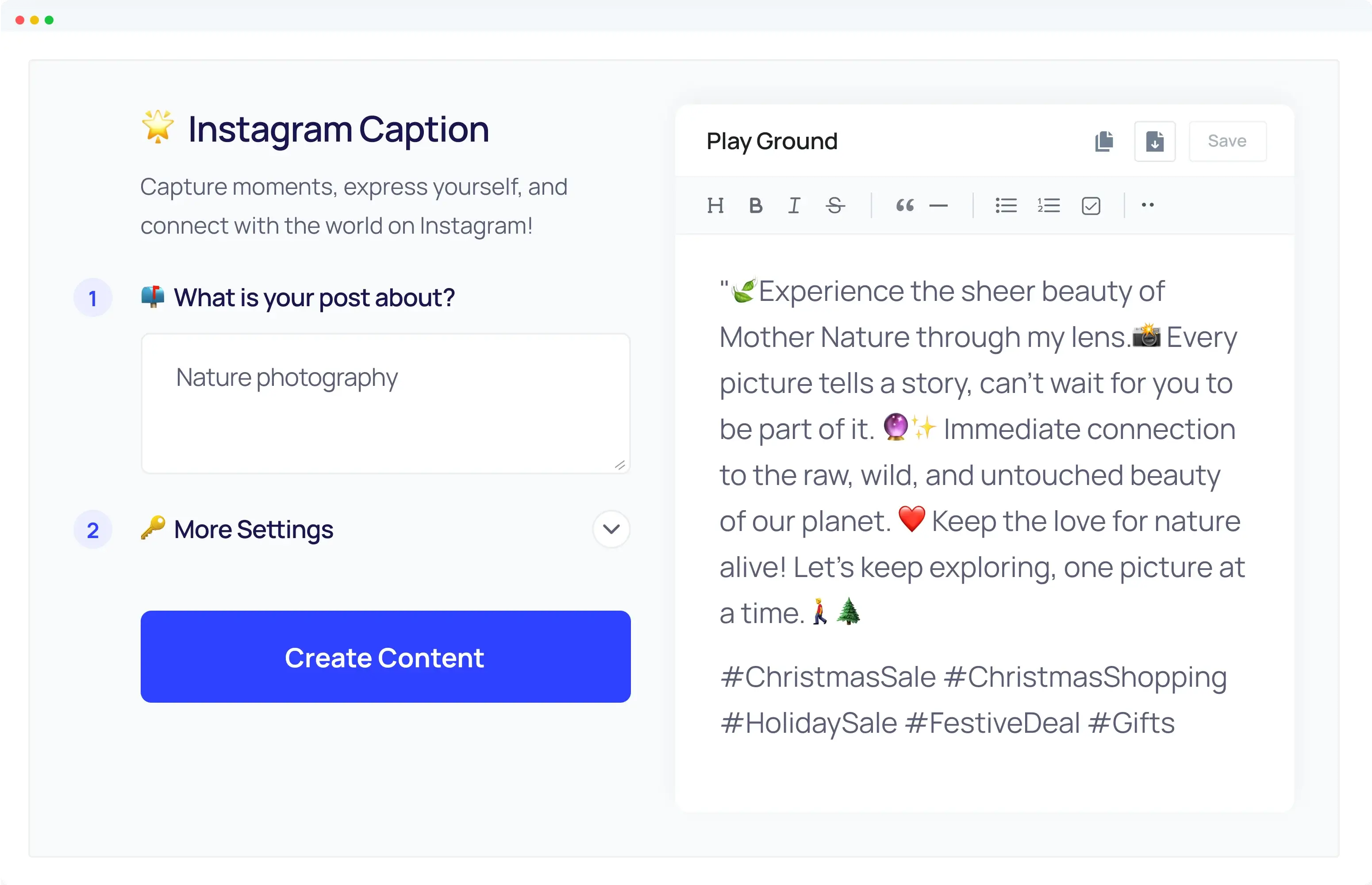 Instagram Caption Generator Example - 3