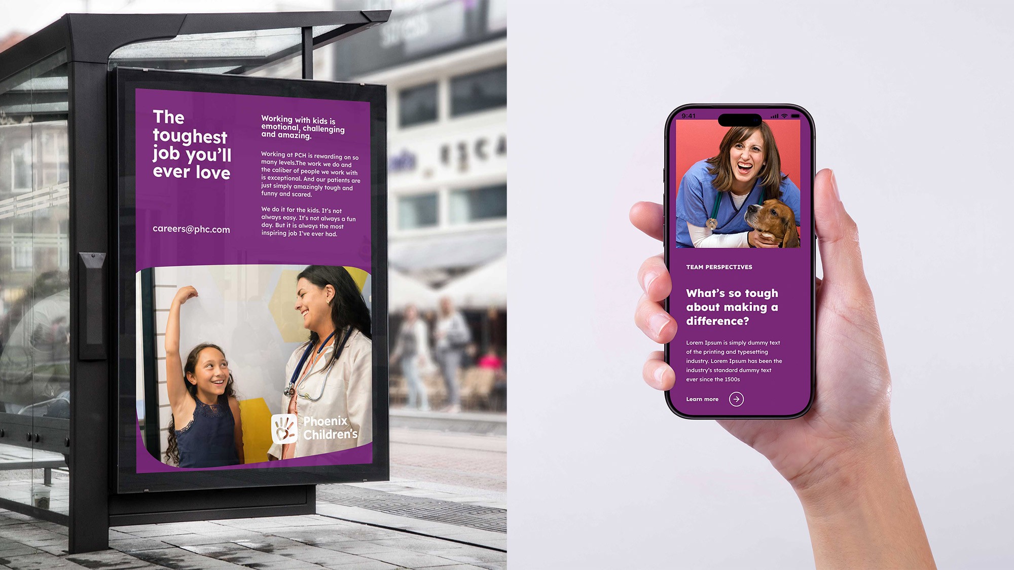 Collage of PCH healthcare employees with children patients