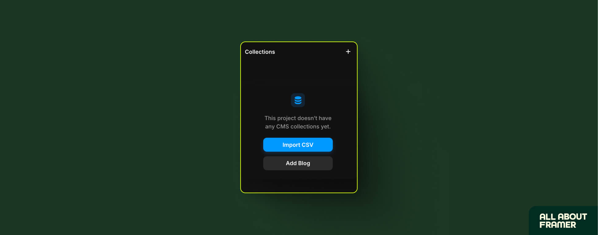 Adding a CMS collection in Framer