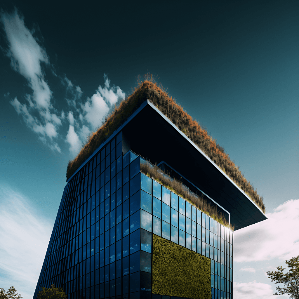 Office building with green roof