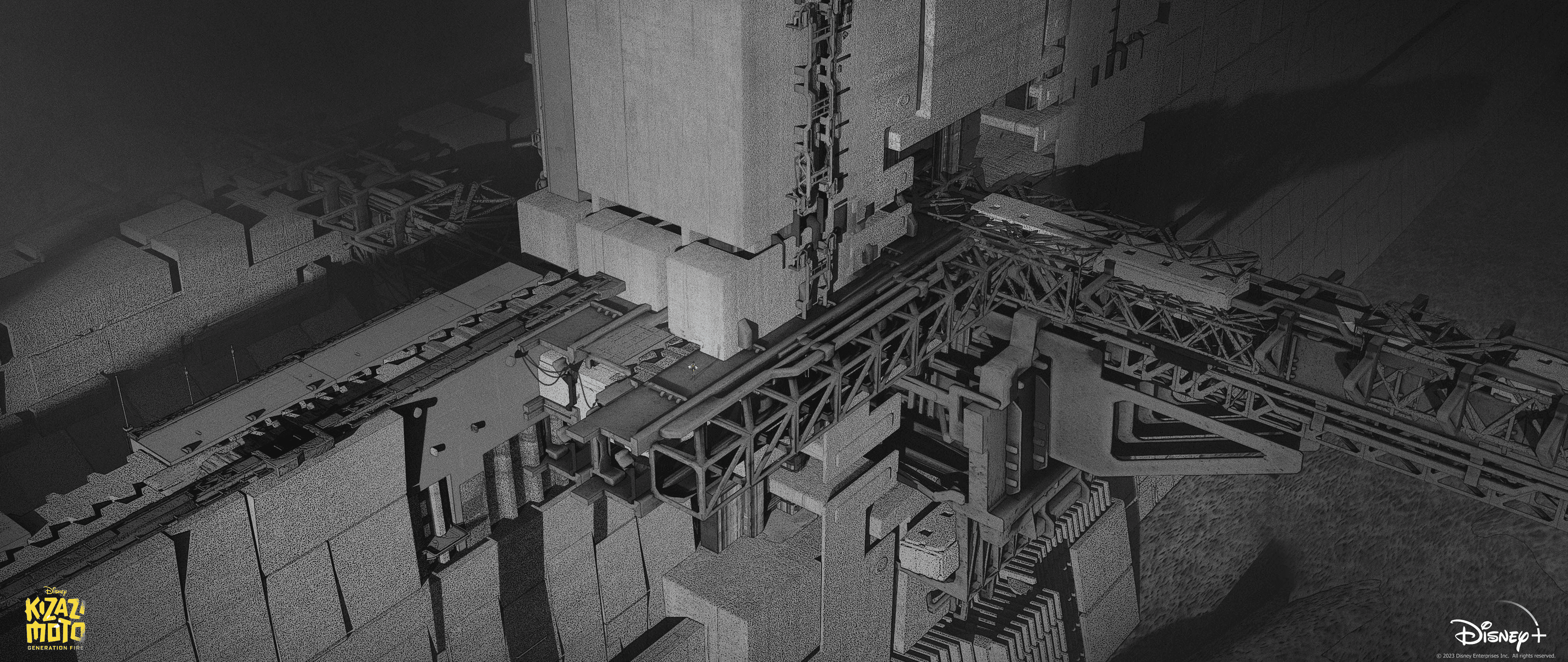 Kizazi Moto concept art – composition study guiding the viewer through the environment