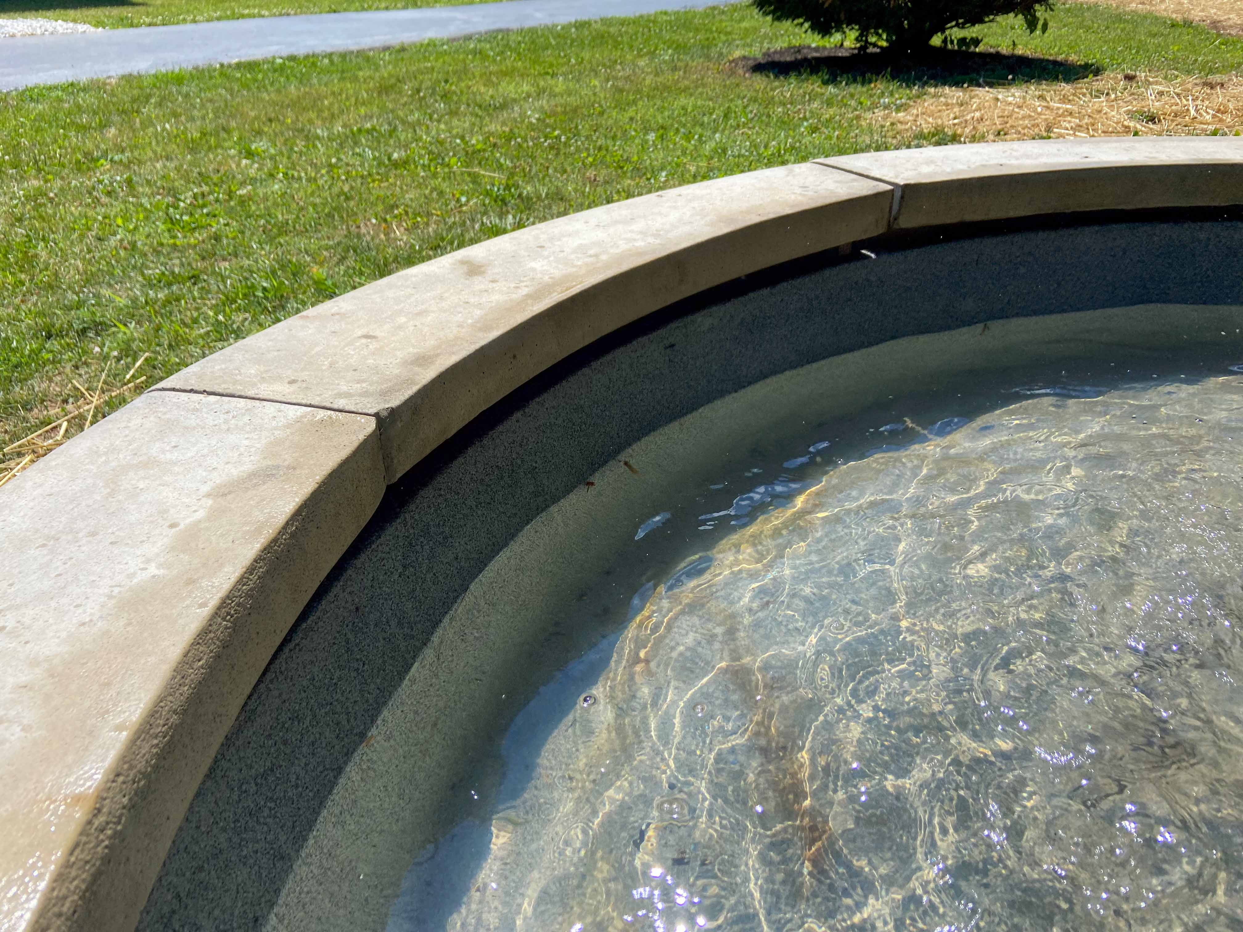 close up of the stone work on the fountain