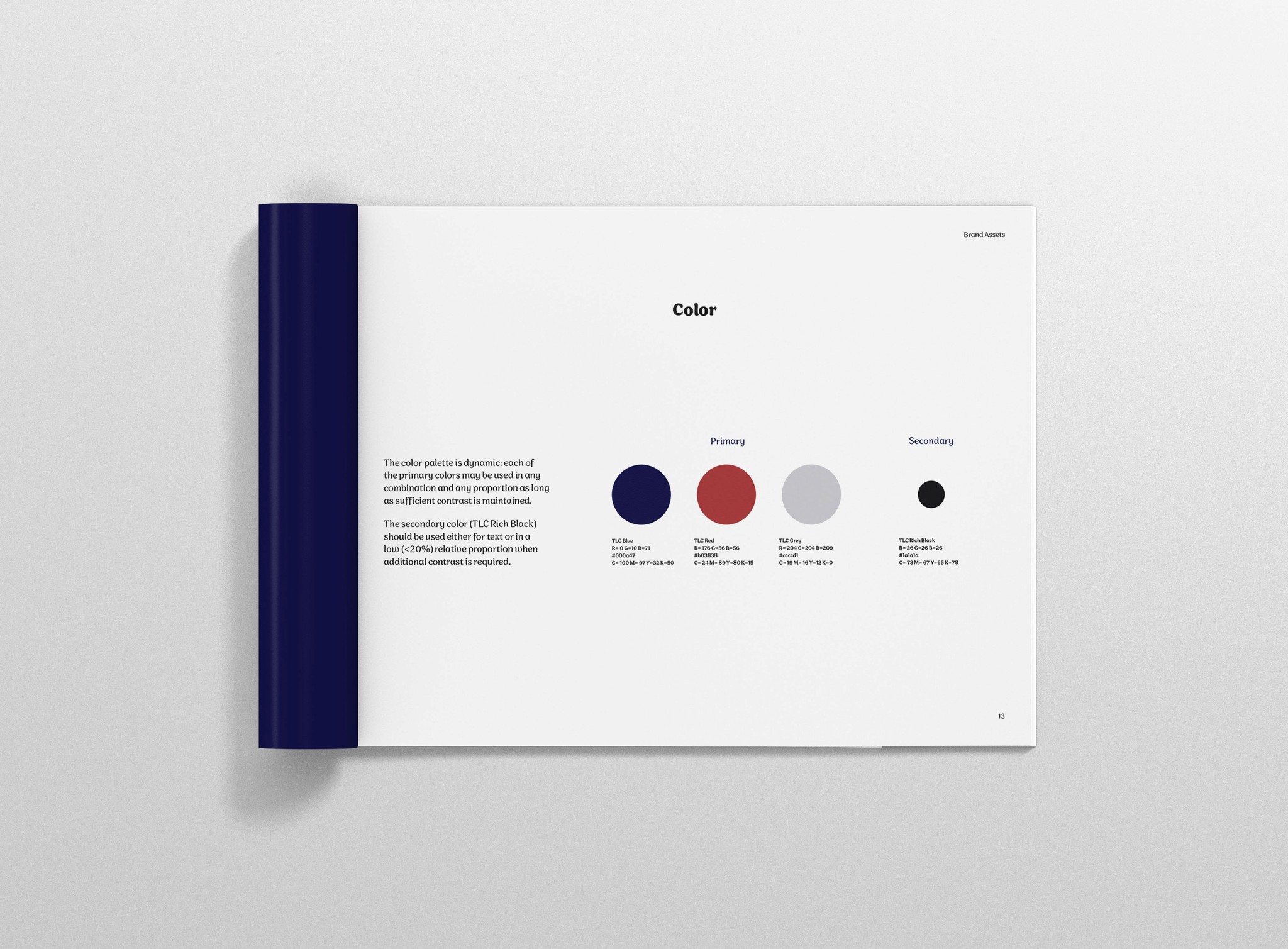 TLC Training and Fitness brand guidelines colors