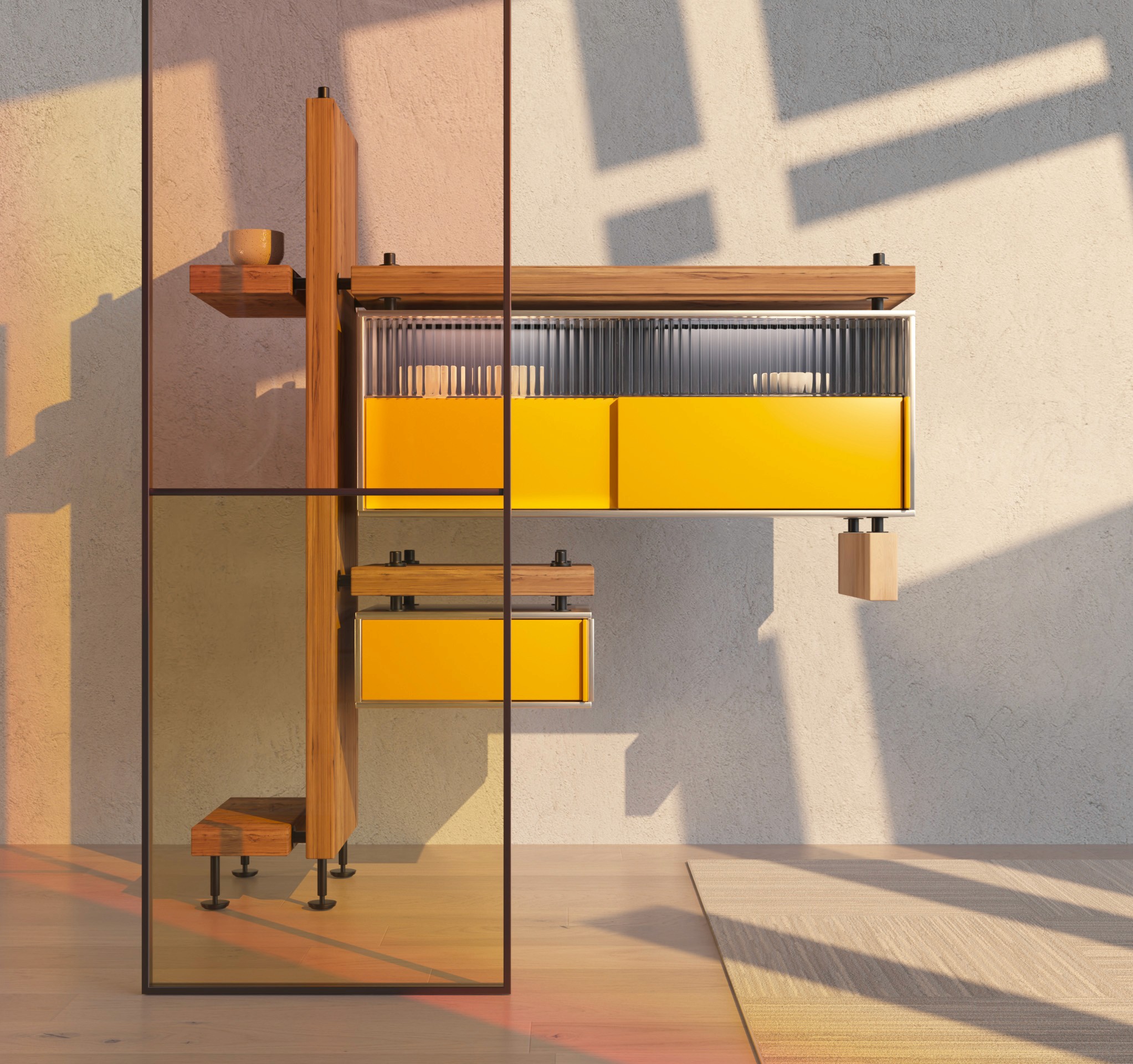 3D visualisation of an abstract furniture piece