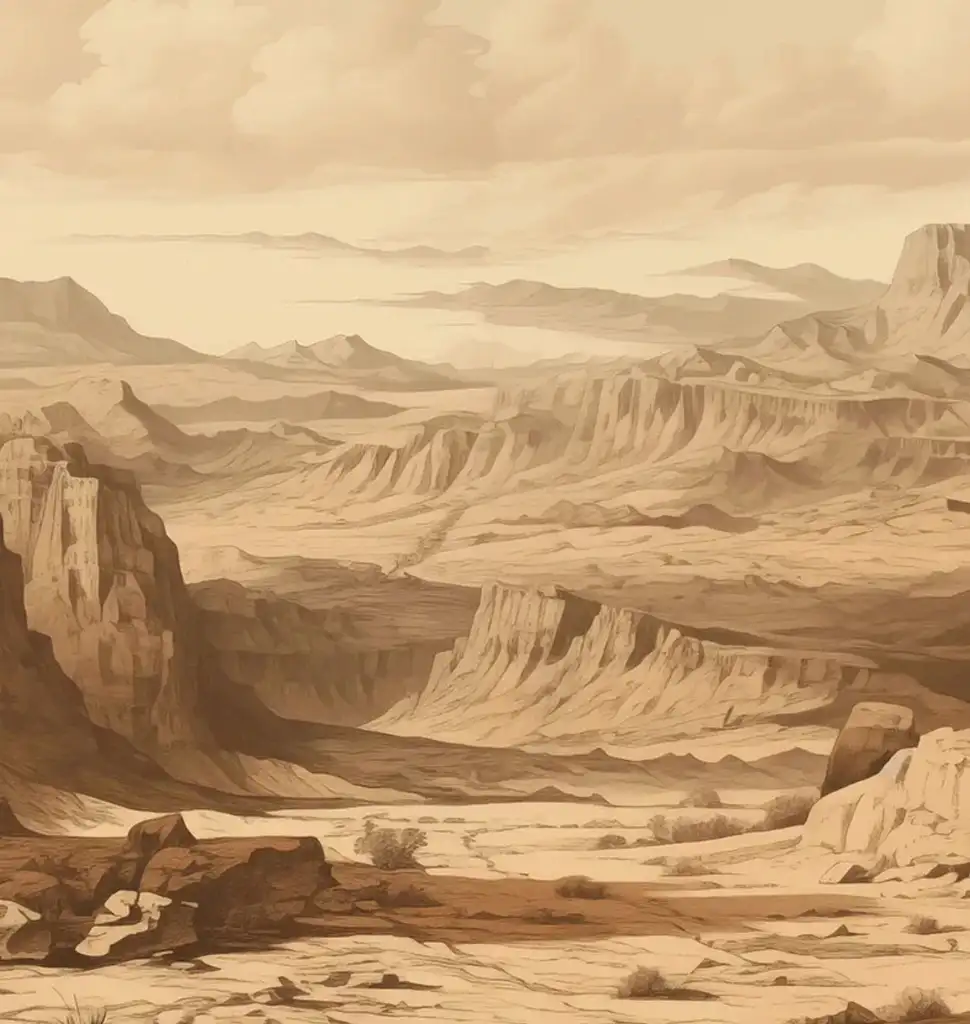 Folk Fable AI 1800's desert print