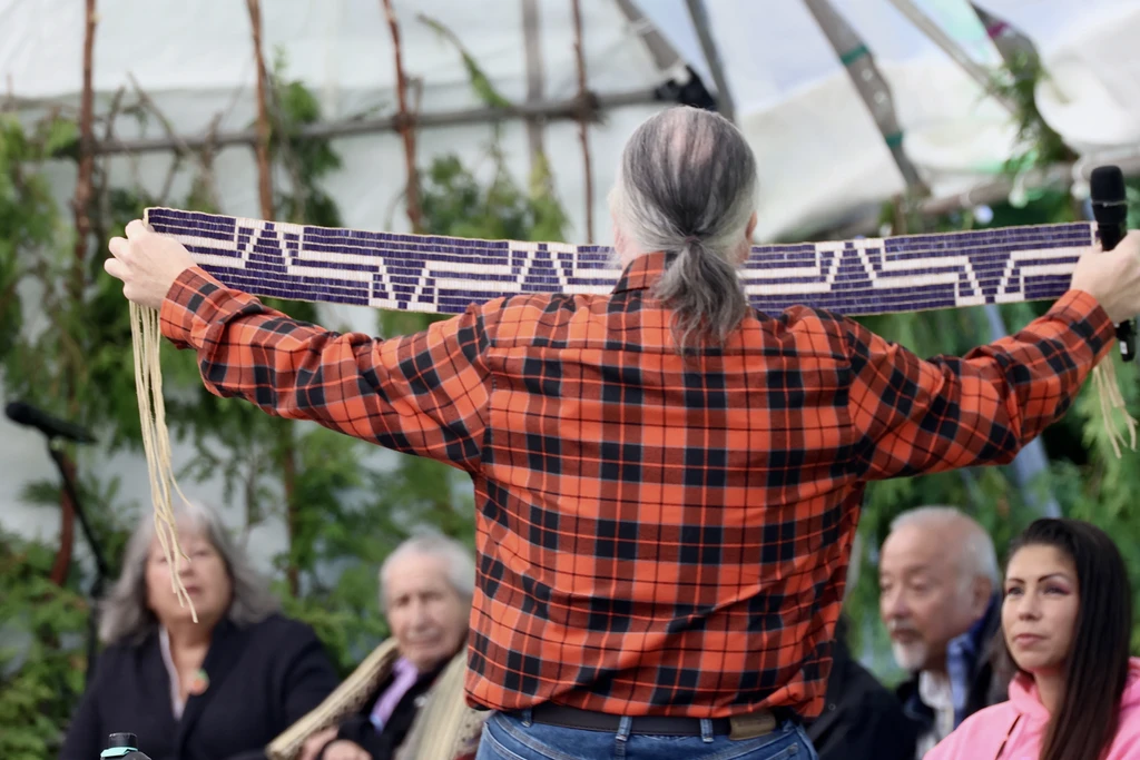 Indigenous Elder looking over the river