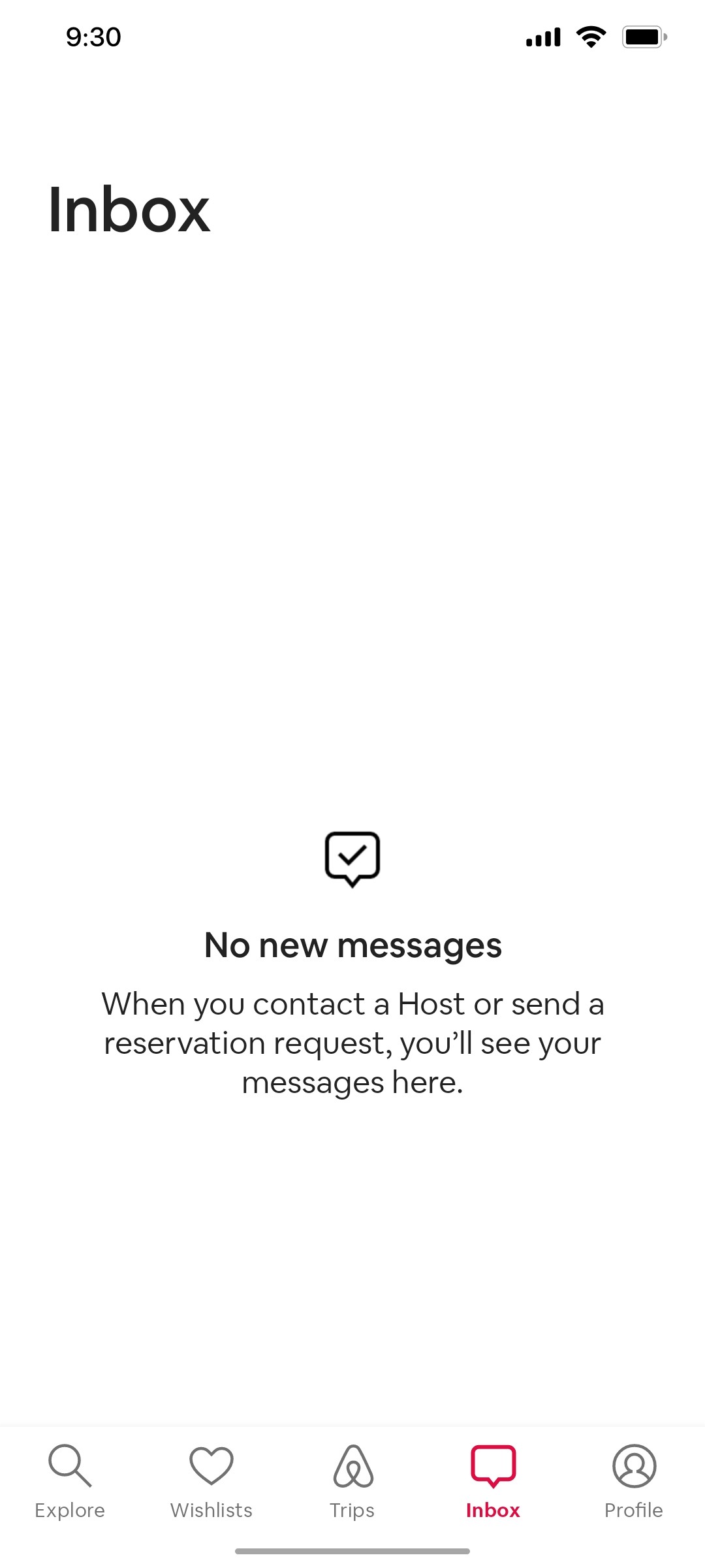 Airbnb Inbox Screen