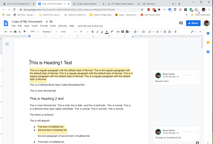 How to Print a Google Doc With Comments