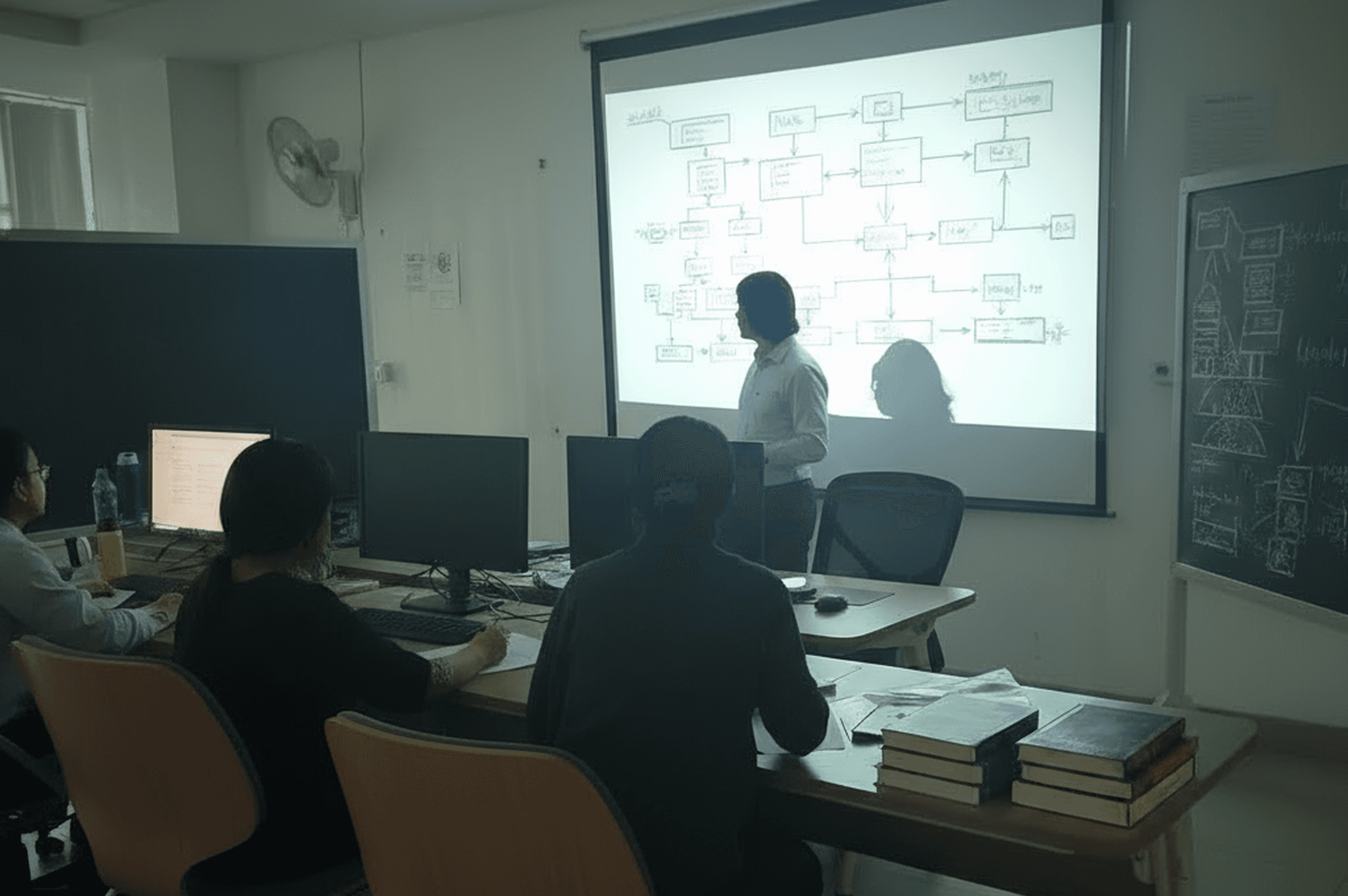 A women presenting a plan