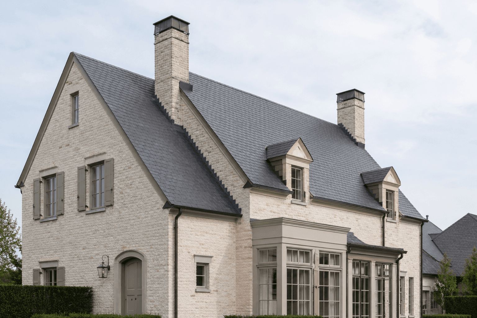 Toiture de maison de standing à Lasne représentant un investissement patrimonial et architectural