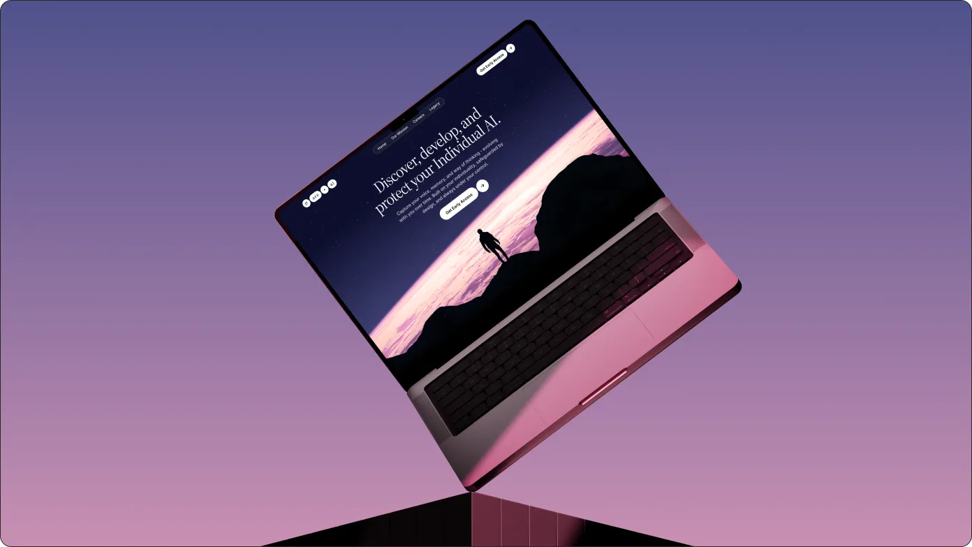 Uare.ai website hero featuring personal AI ownership, digital identity, memory preservation, and AI companionship.