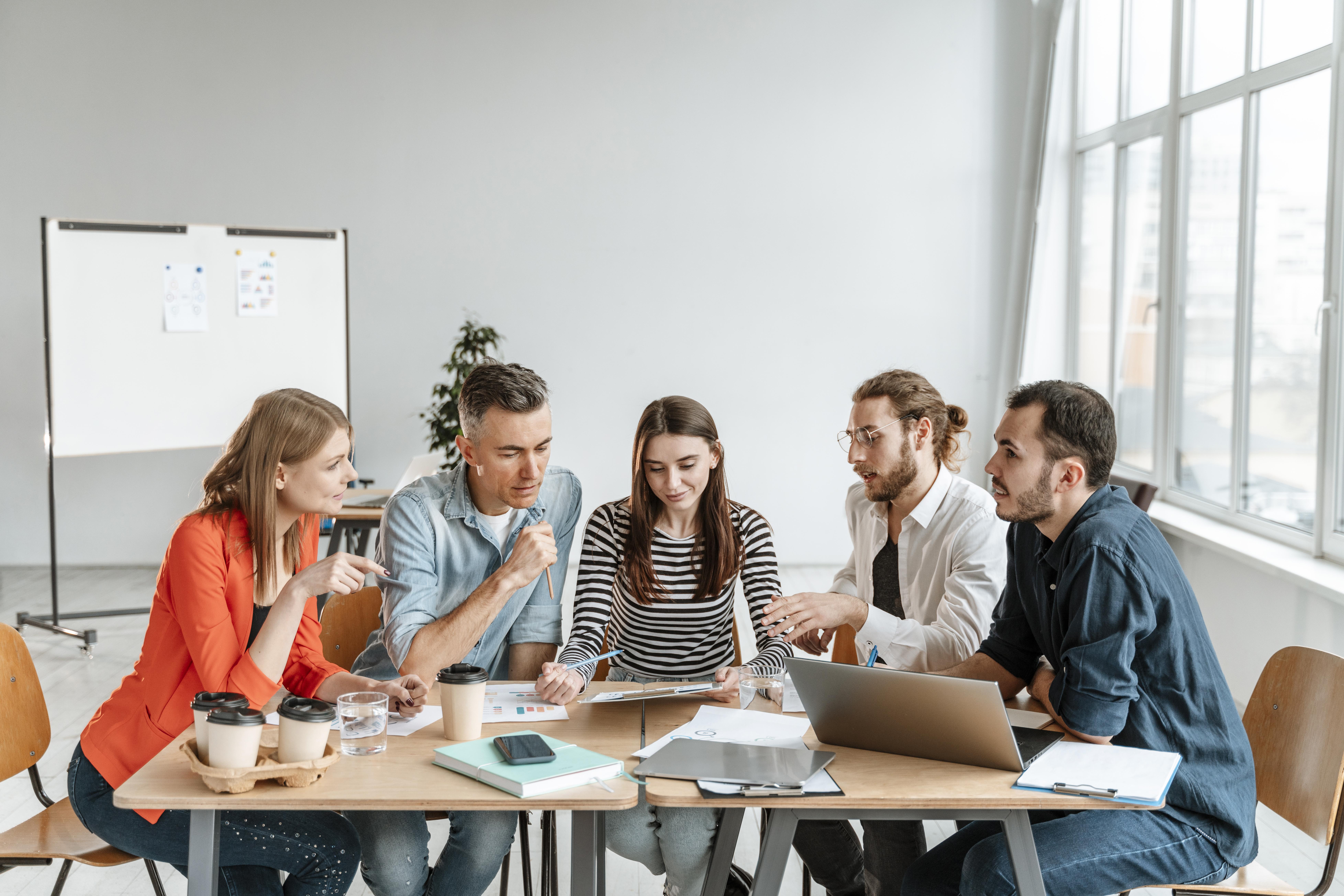 Office discussion scene