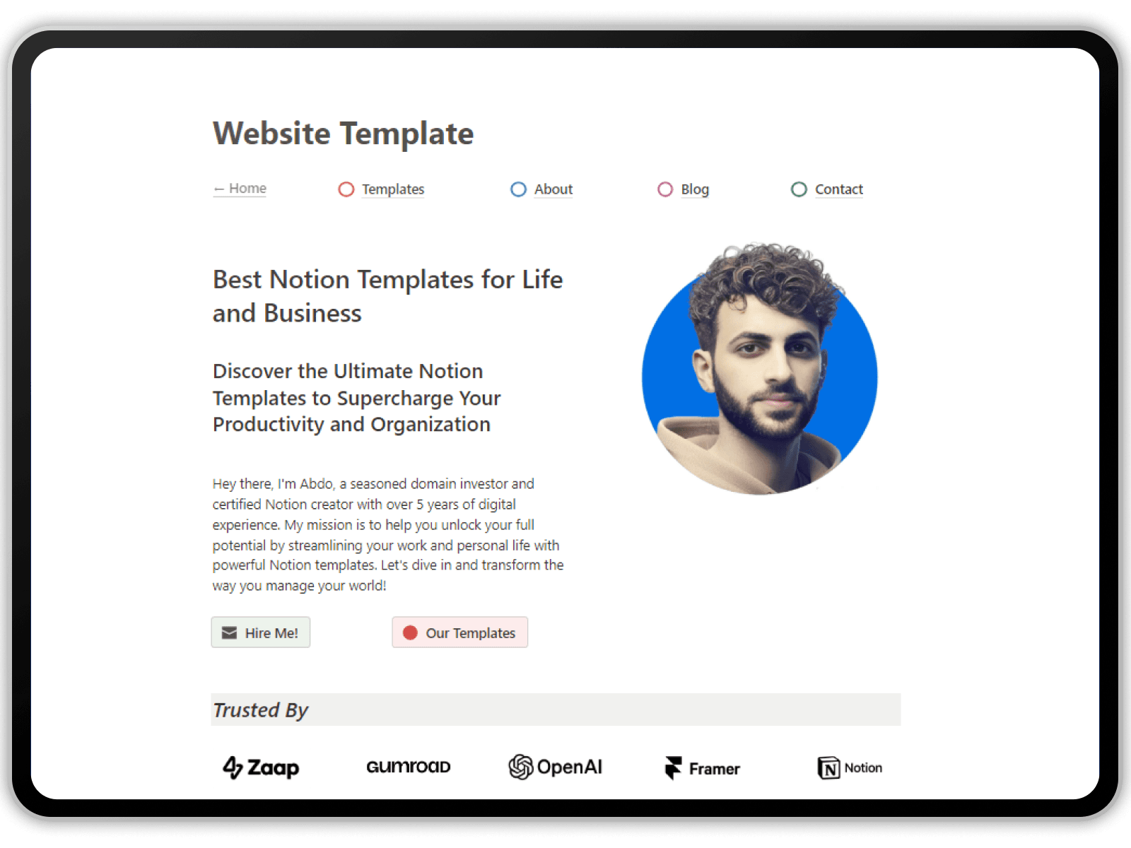 notion website builder