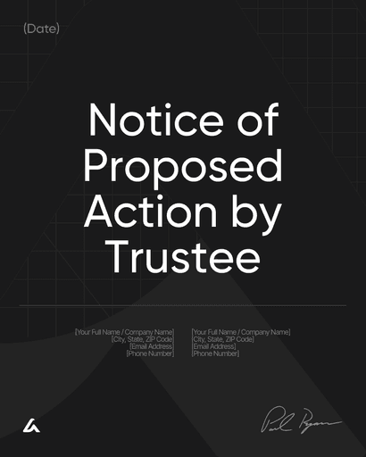 Notice of Proposed Action by Trustee