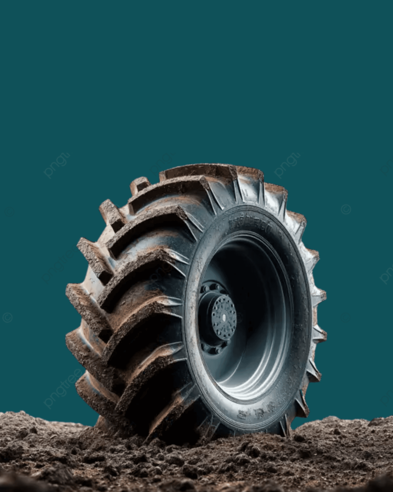 Traktorhjul på bakken