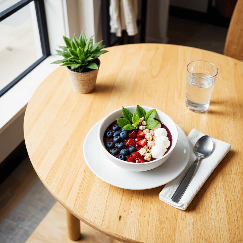 product photography of acai bowl