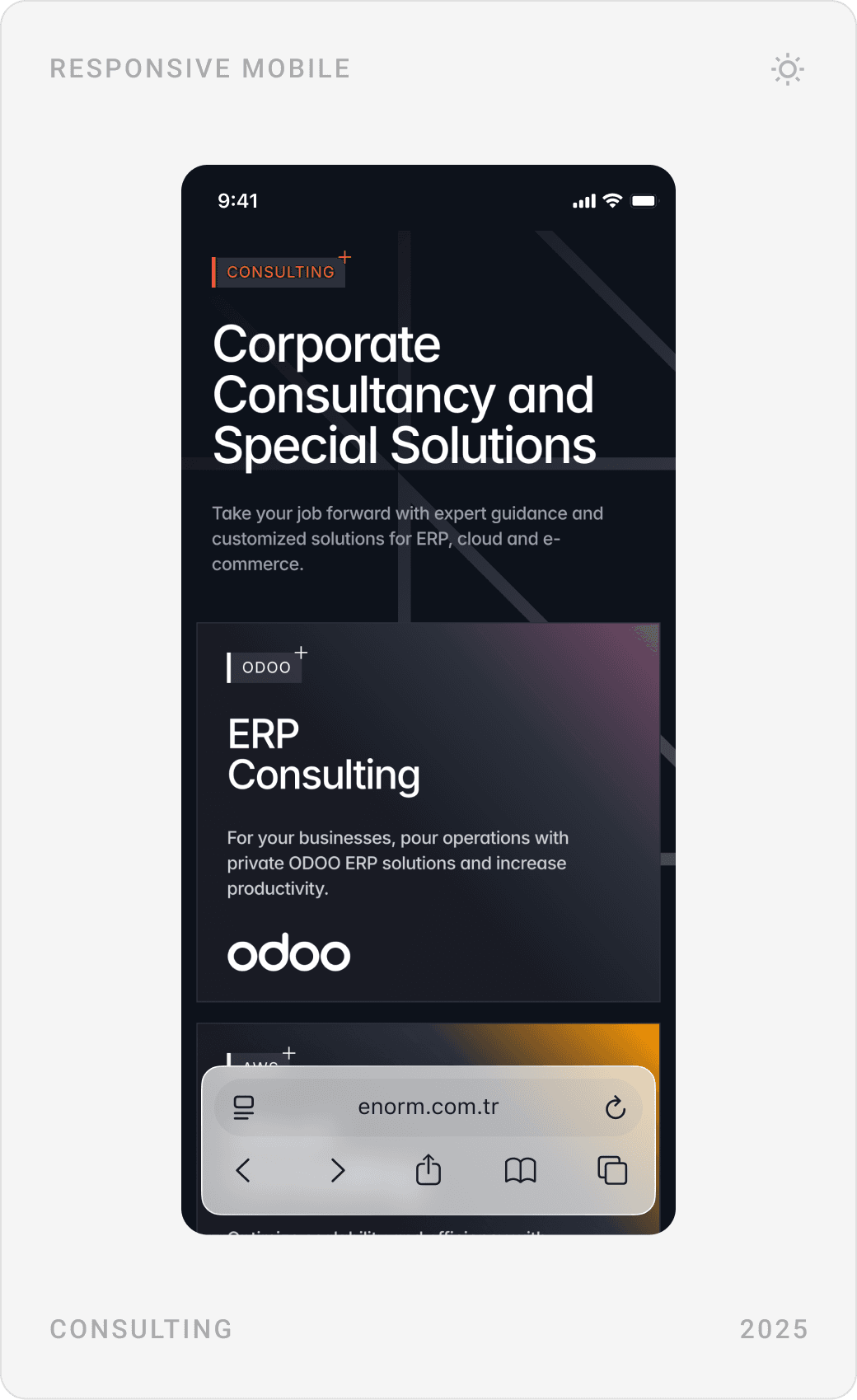 Professional Corporate Consulting Mobile Interface