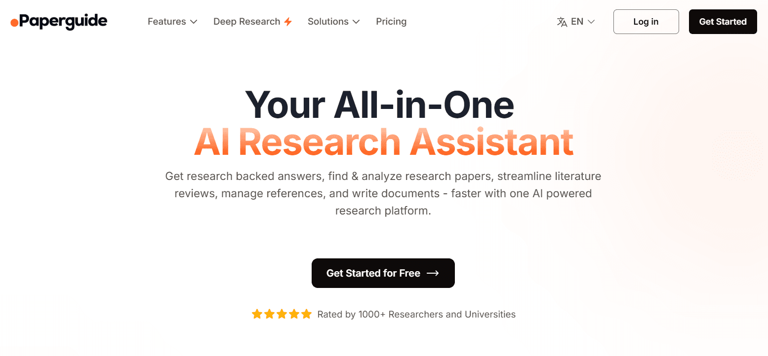 homepage of Paperpal