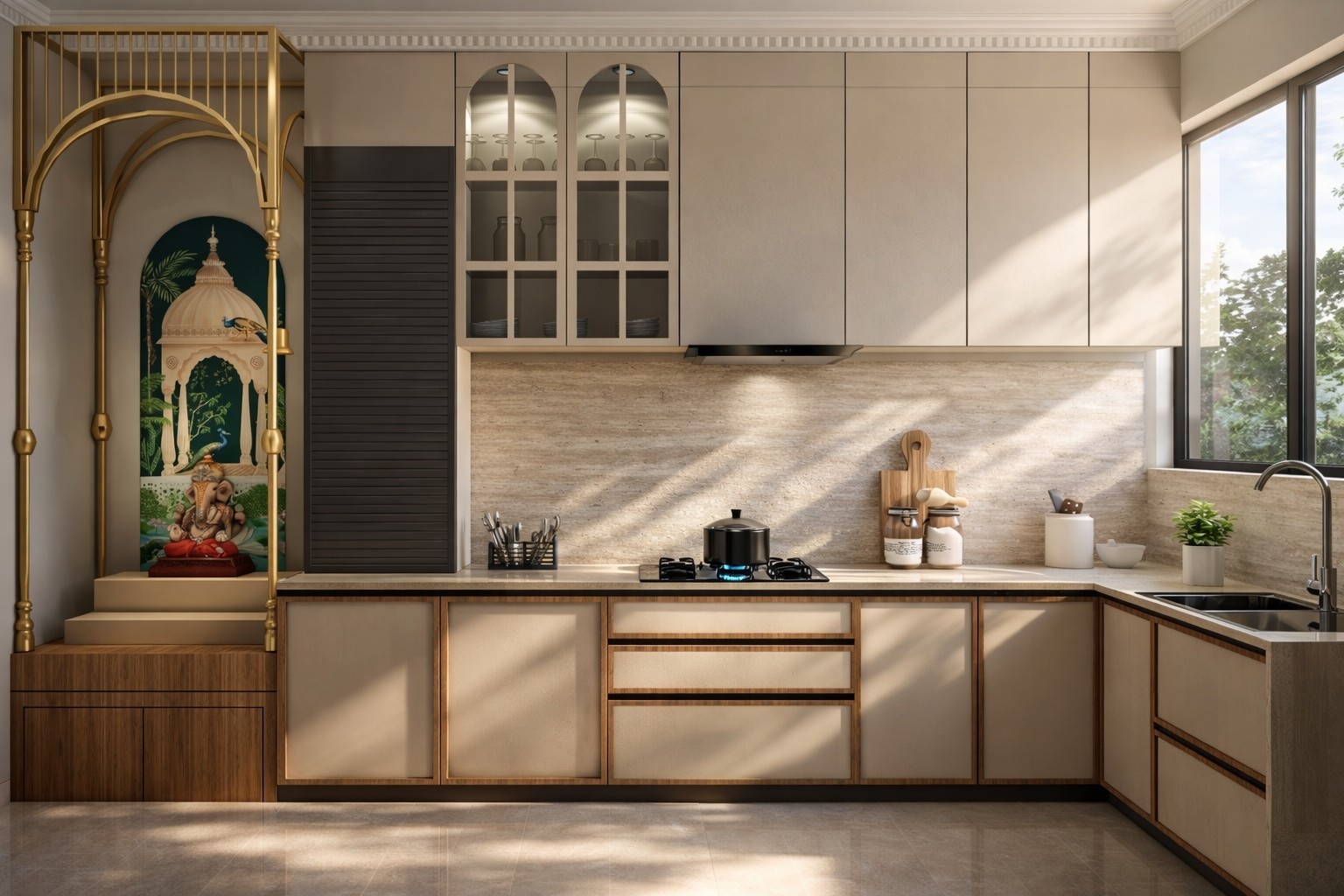 The toilet between the living and dining areas was removed to make space for a library corner. The miniature pottery is by Rakhee Kane.Ishita Sitwala