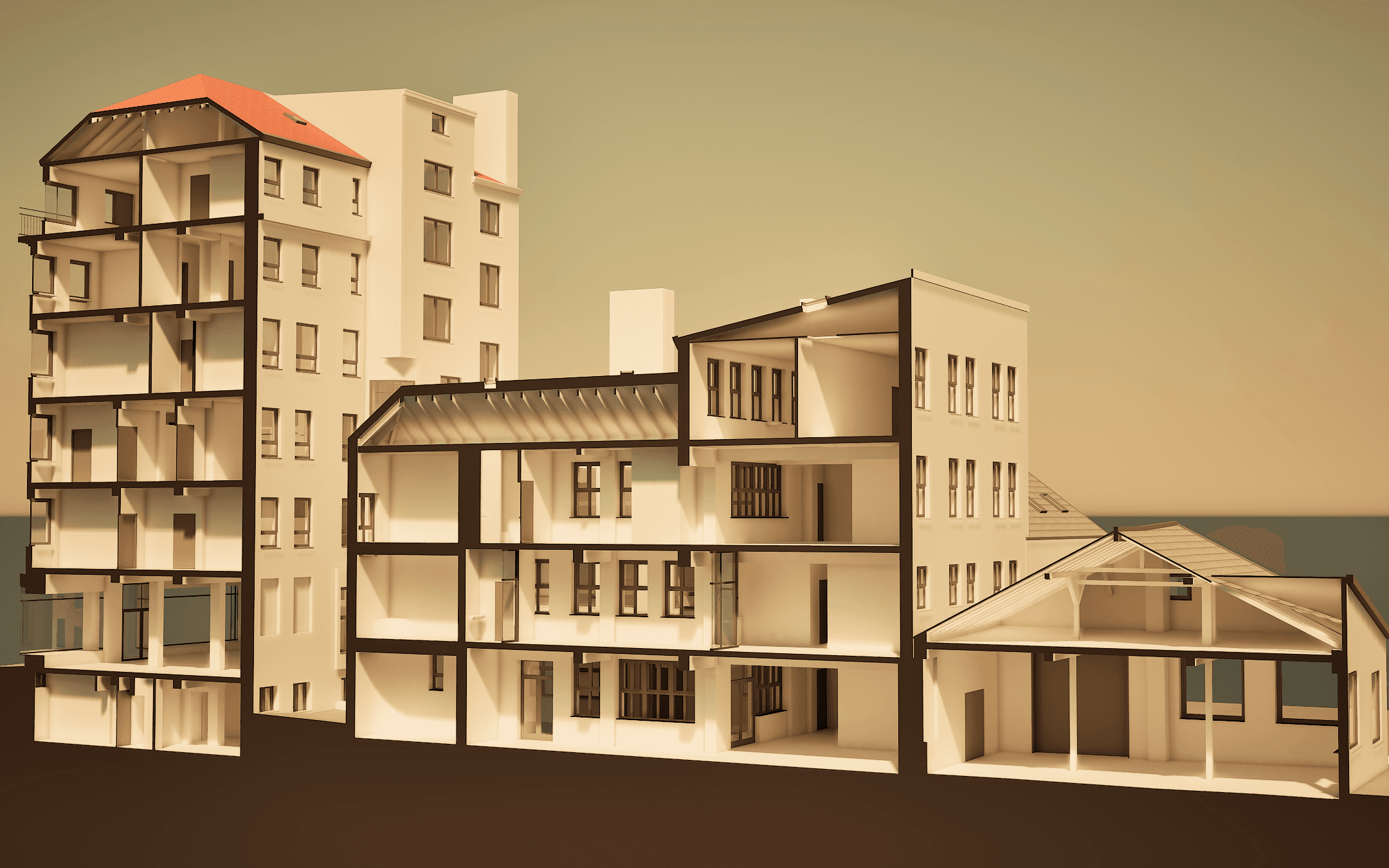 3D Schnitt durch das 3D Model aus Archicad