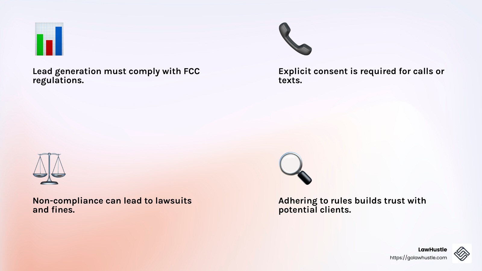 FCC rule changes impact on lead generation - attorney lead generation infographic 4_facts_emoji_light-gradient