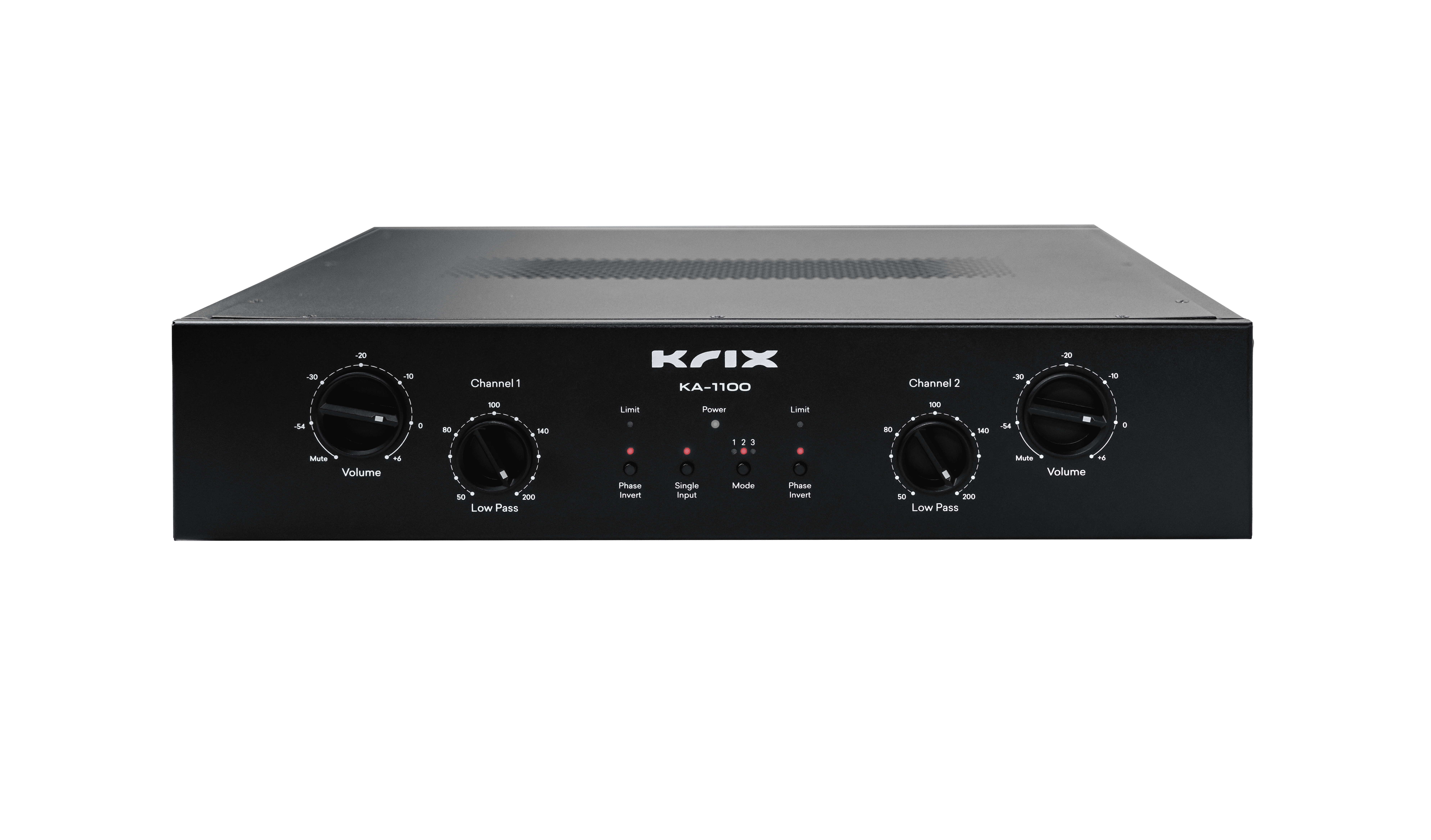 Krix KA-1100 amplifier with dual channels and controls