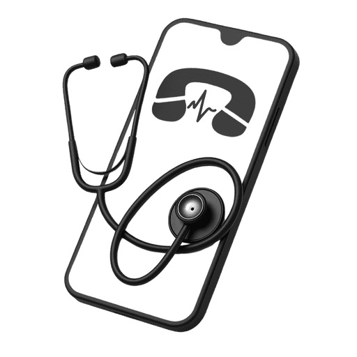 A smartphone with a stethoscope resting on it, symbolizing the integration of technology in healthcare.