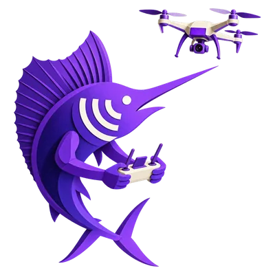 Marlin flying a camera drone