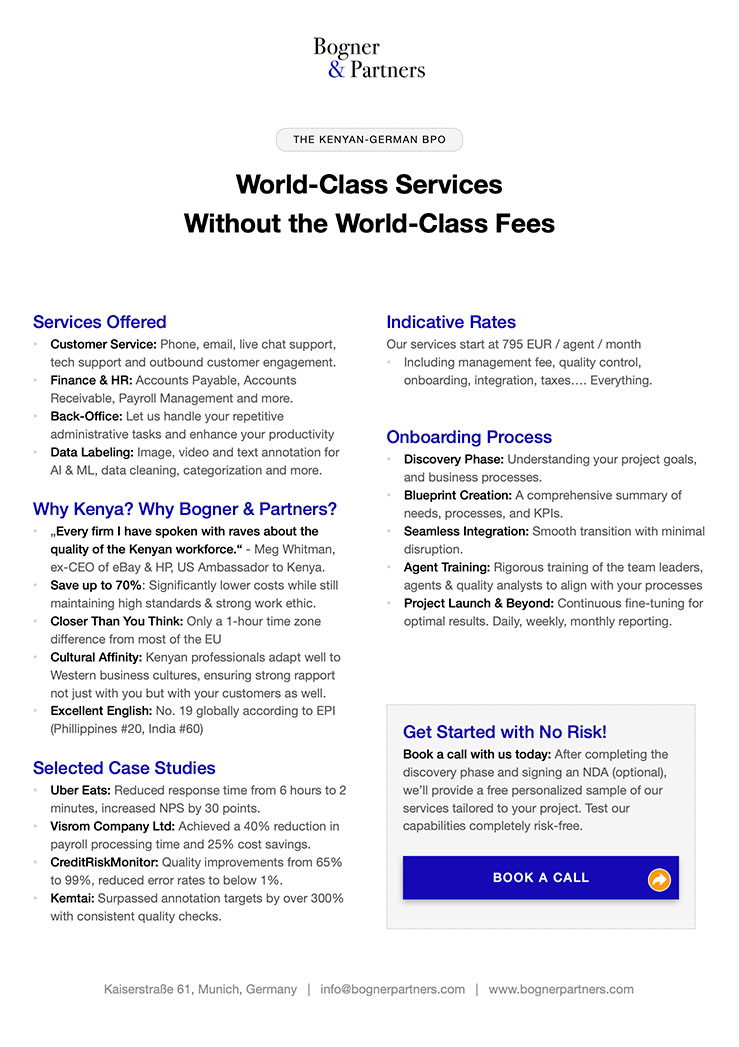 Bogner & Partners One-Pager