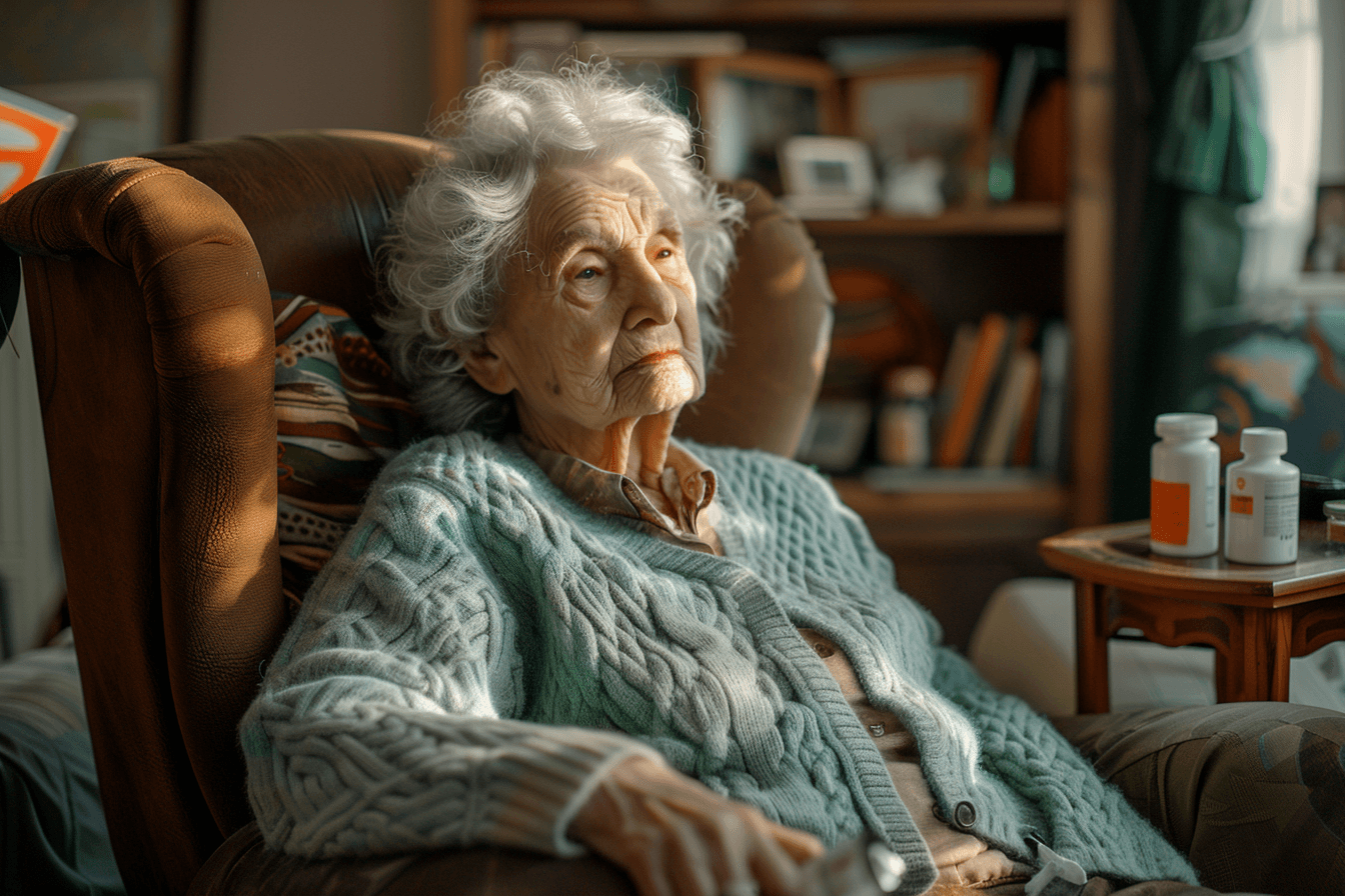 a senior in her home needing home care
