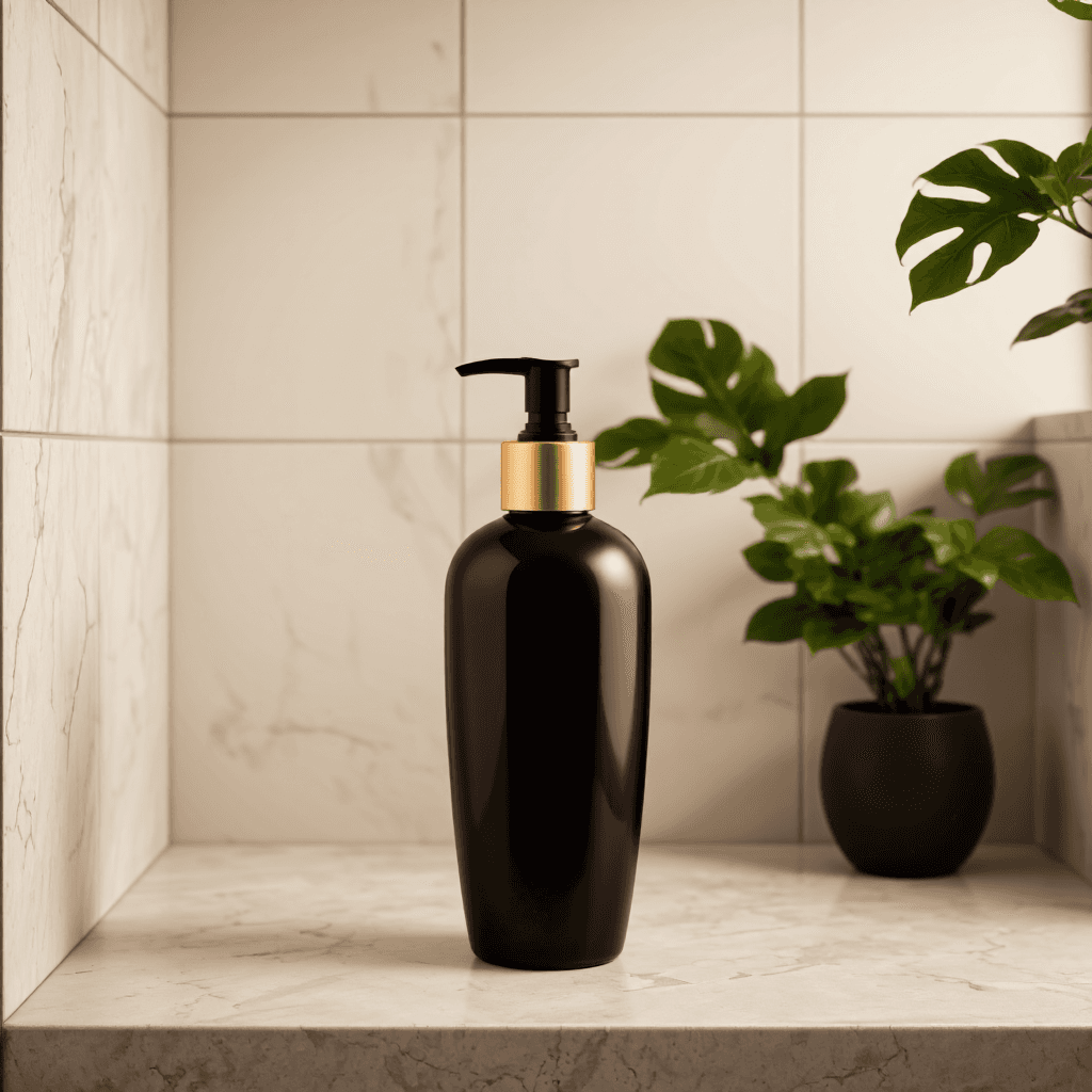 product photography of a bottle of shampoo