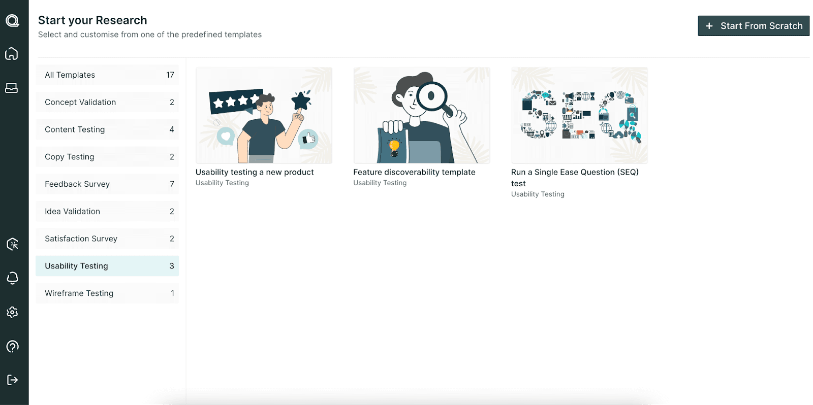 Different Usability Testing Templates