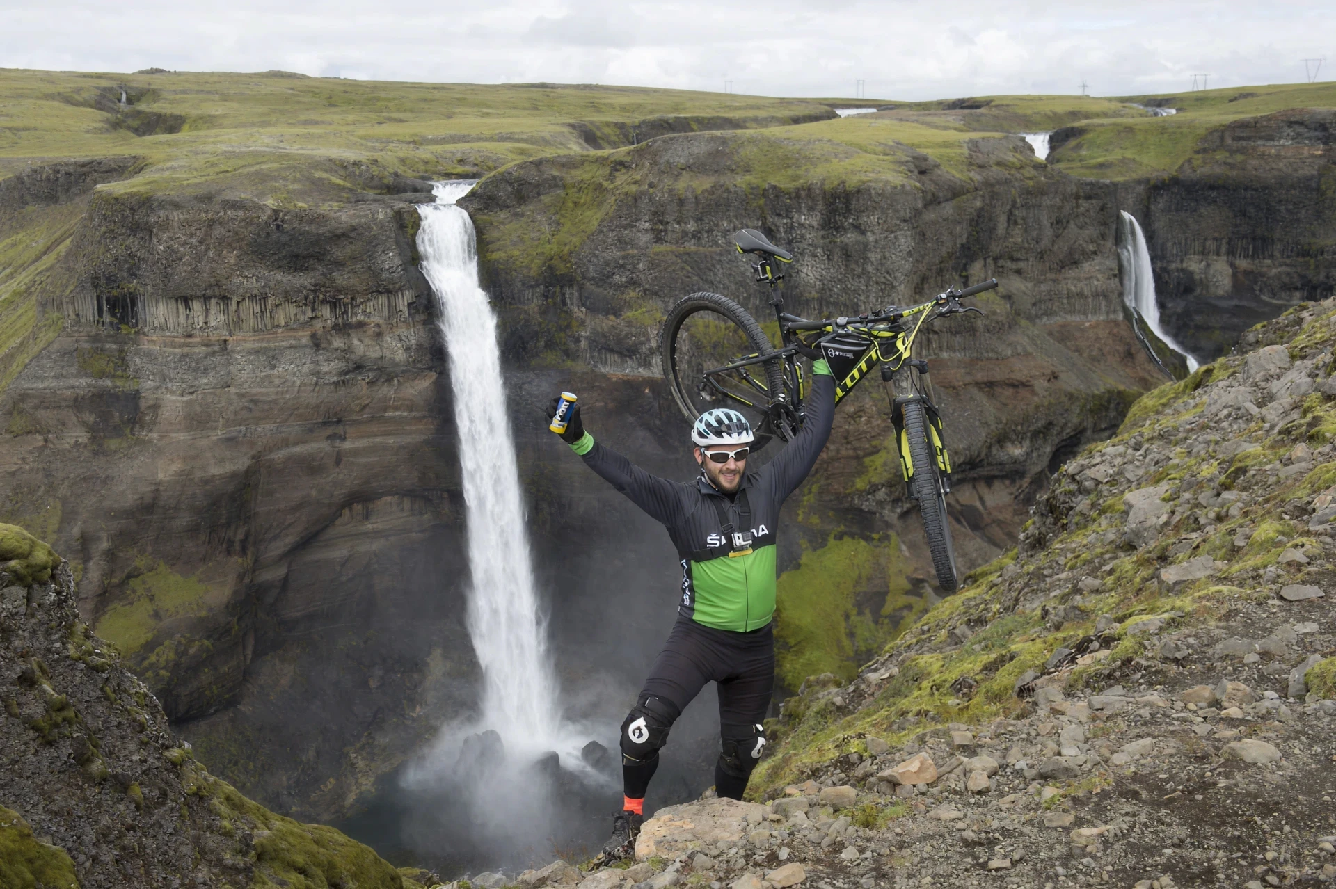 Skoda Rider Victory Pose in Iceland