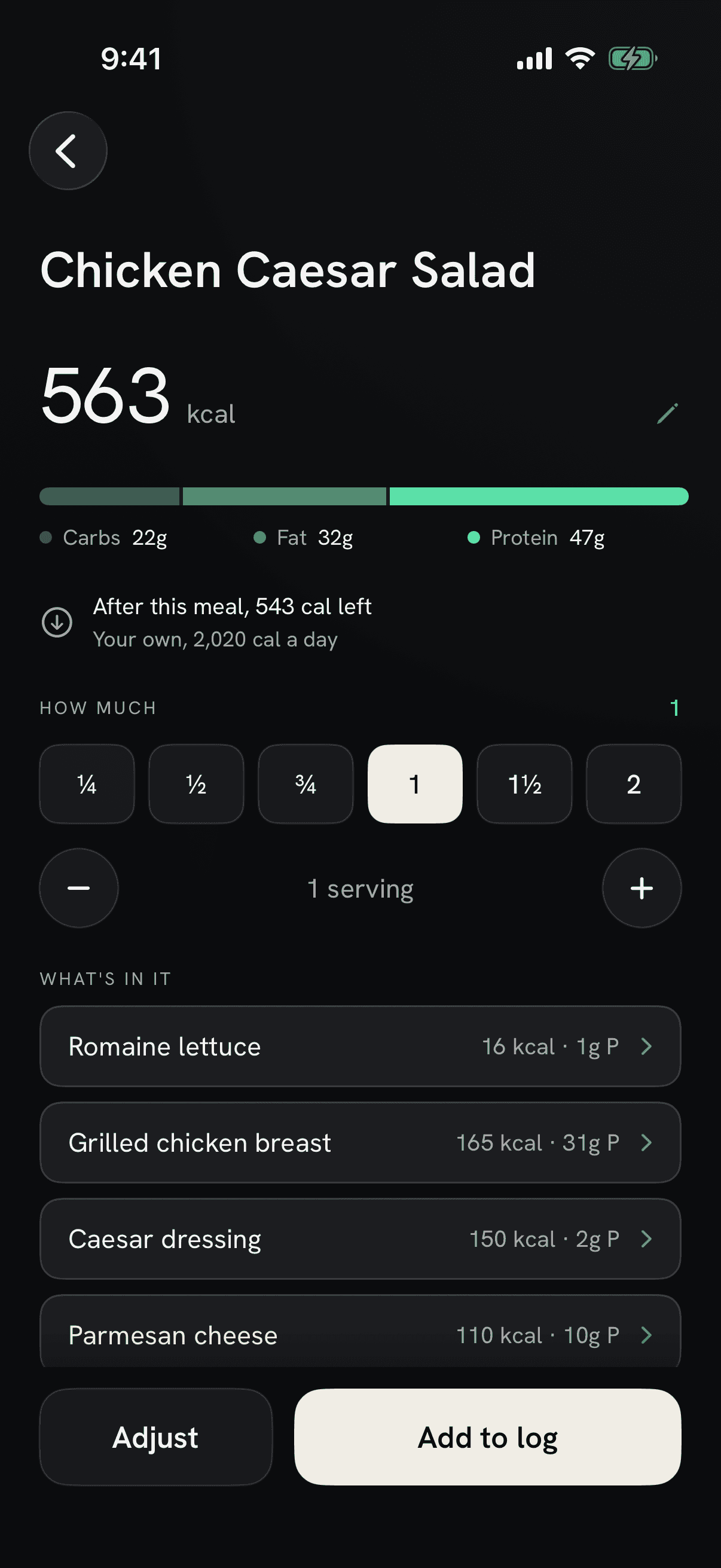Vea app preview with example information