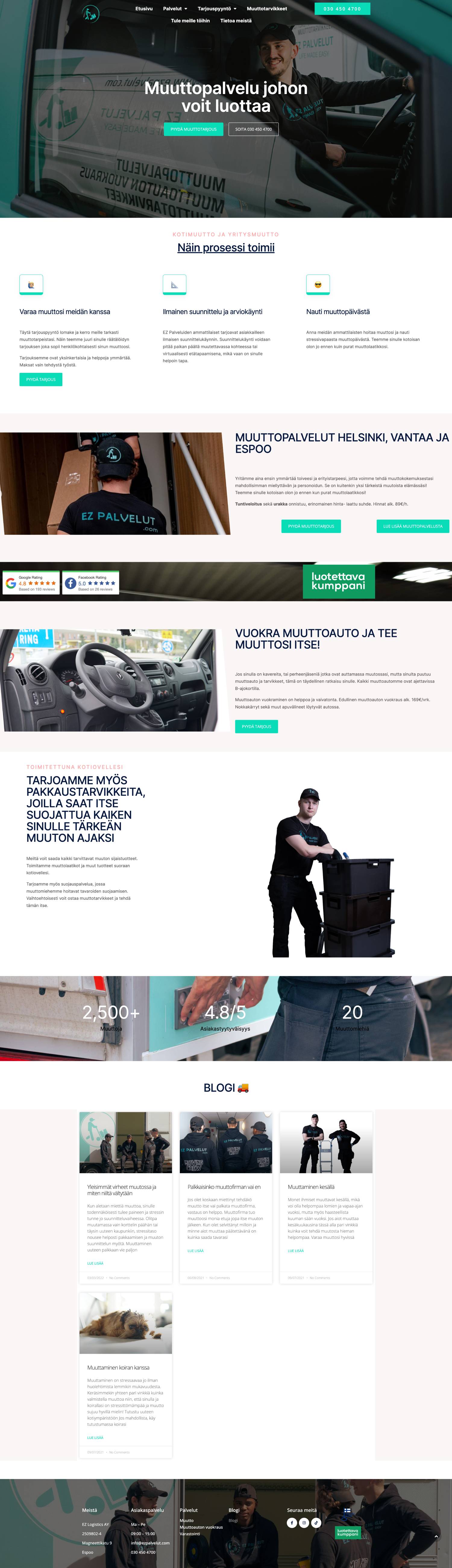 Homepage of EZ Palvelut vol. 3