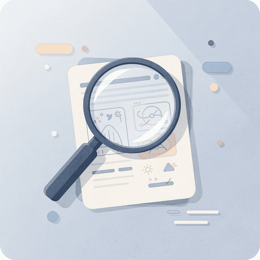 Magnifying glass examining learning gaps to identify specific needs