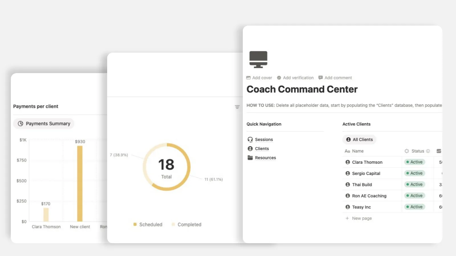 notion client portal for coach