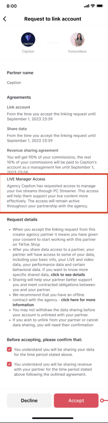 Screenshot of a mobile app's "Instructions" section, highlighting details about a service or process